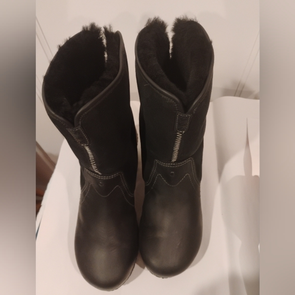 Dansko Women's Black Harper Leather Shearling Ankle Boots Size 41/ US 10.5 -11 - Picture 5 of 9